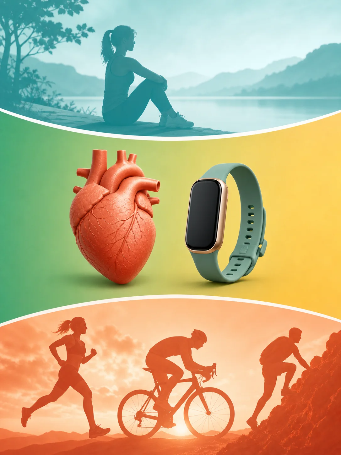 Heart and blank wearable within a broad moderate-effort band between rest and intense exercise