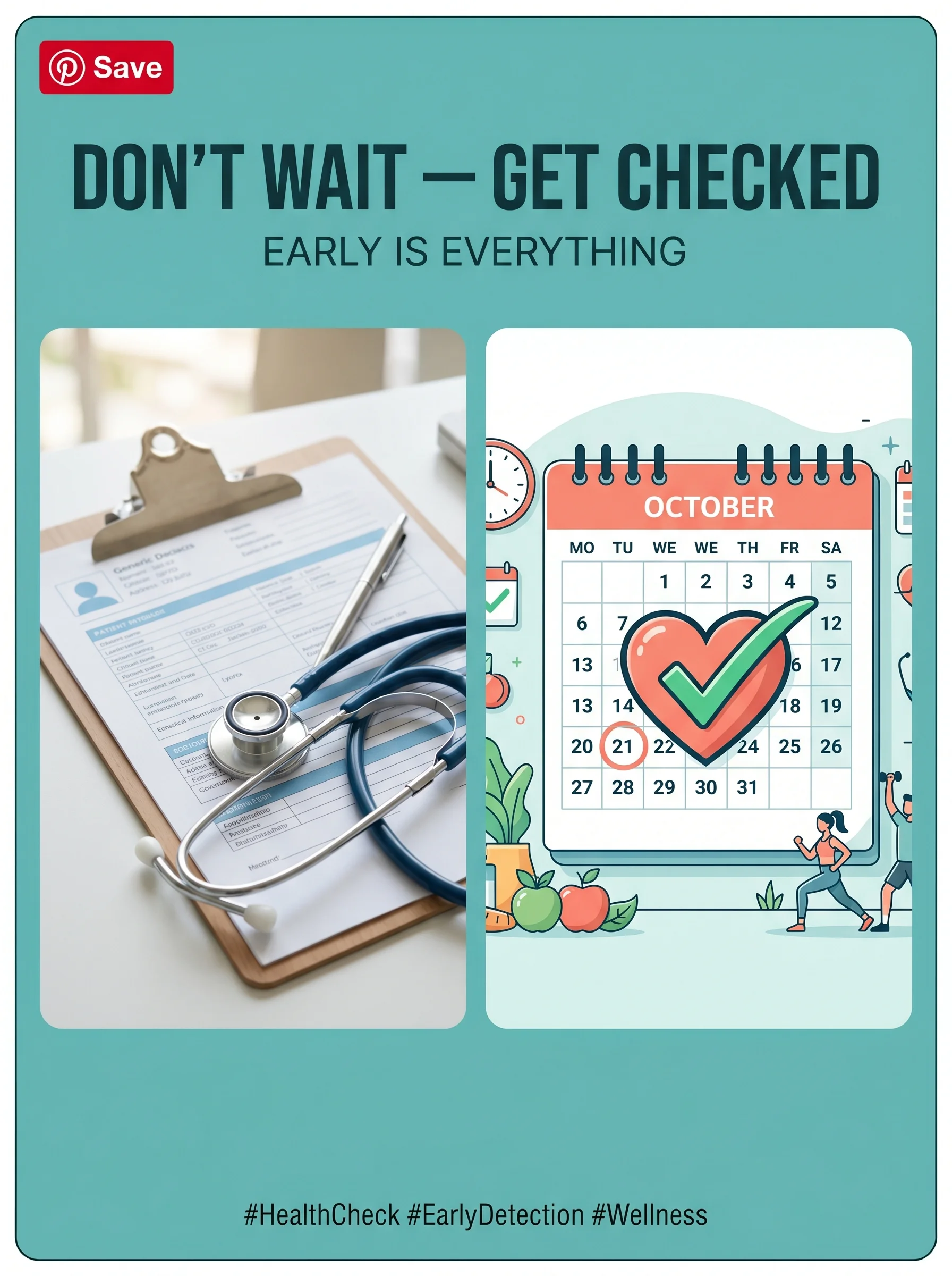 Doctor with a stethoscope beside an illustration of a clean, healthy heart and arteries